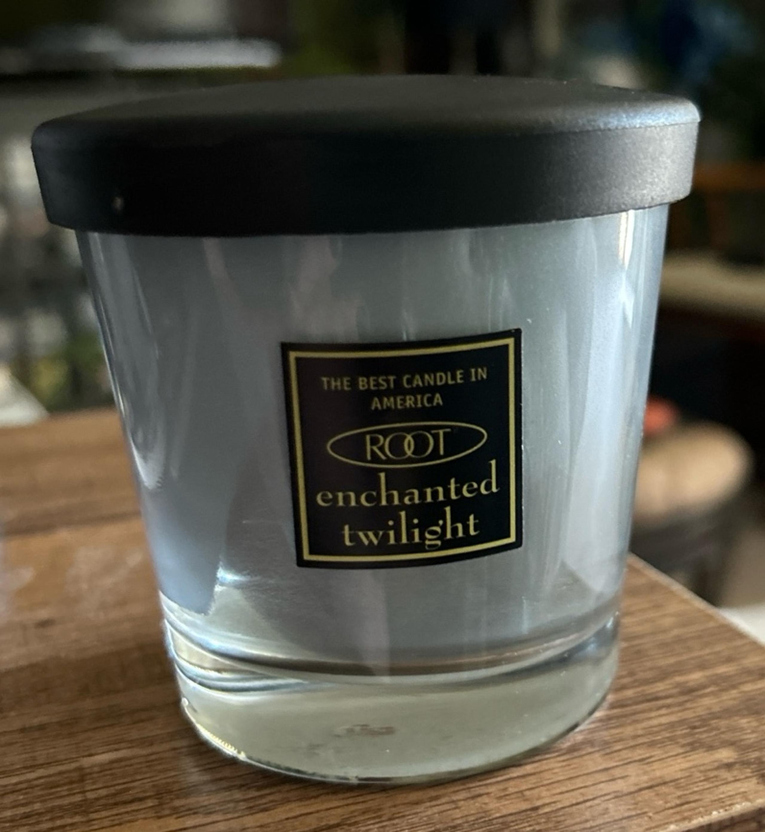 New Root Candle enchanted twilight retired 6.3oz Veriglass