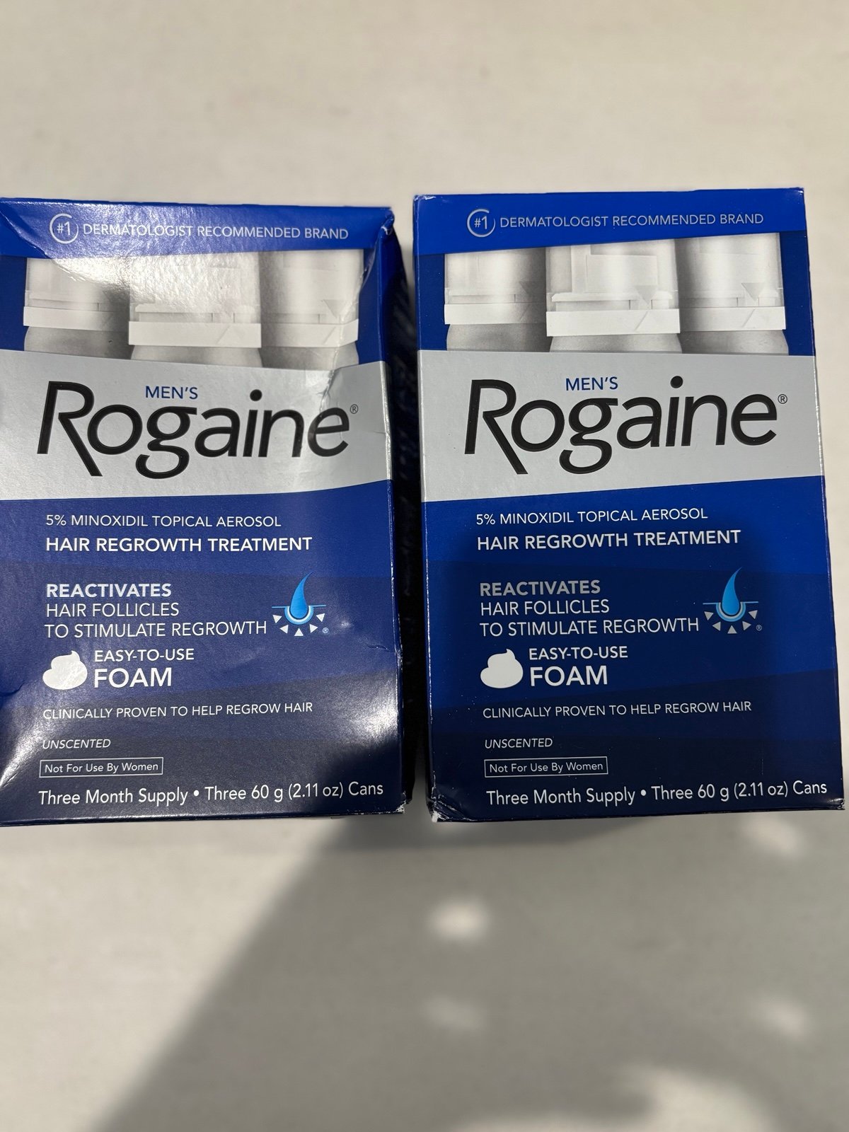 2 Lot. Mens Foam Rogaine 3 Month Supply Per Box. 6 Month Total Supply