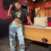 Womens custom patch work jeans