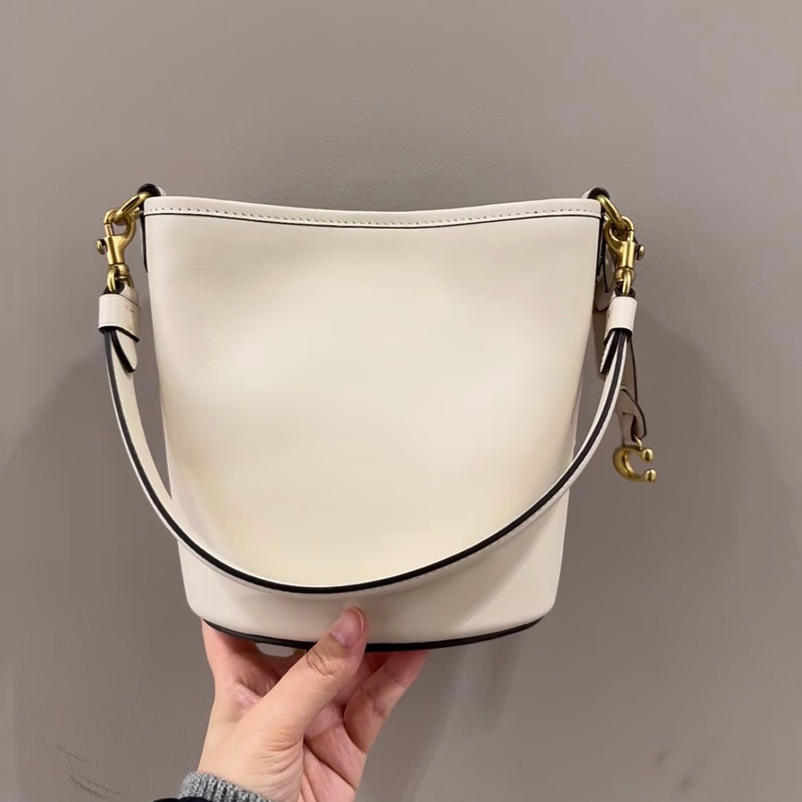 NWT！COACH DAKOTA BUCKET BAG 16（COACH CJ827）BRASS/CHALK fast shipping