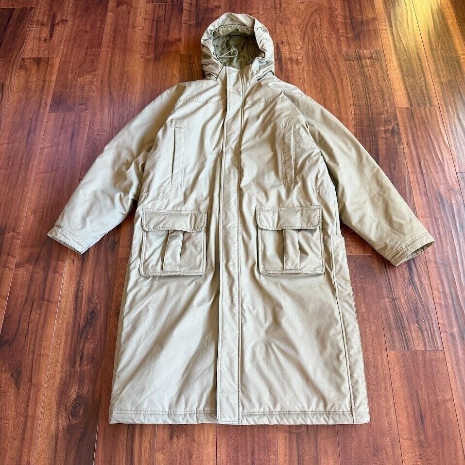 Vintage LL Bean Goretex Flannel Quilted Lined Parka Down Coat 2XL T