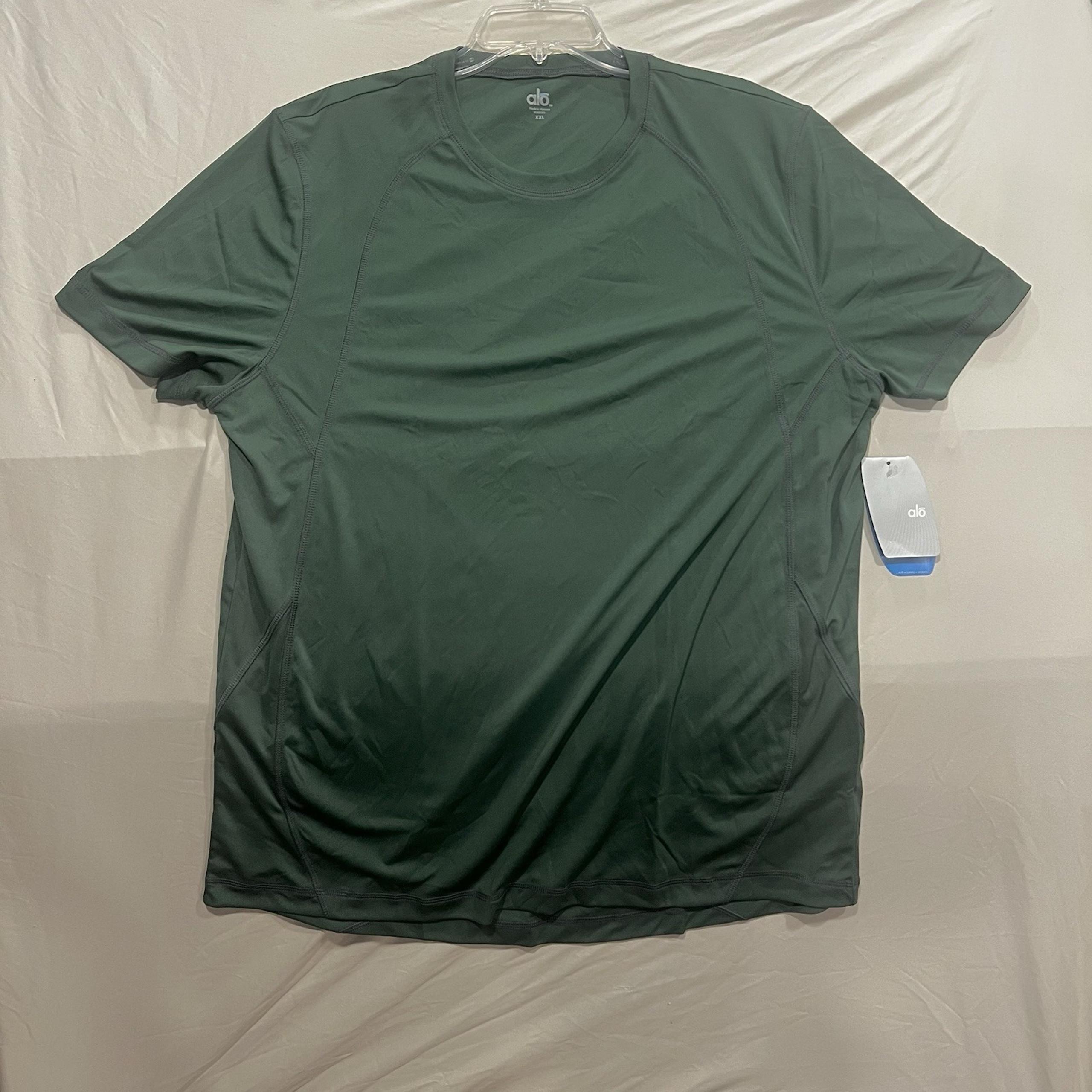 Alo Yoga Men's Performance Tee XXL Green NWT Moisture-Wicking Athletic Shirt