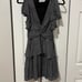 A.L.C. 100% Silk Viera Black & White Deep V-Neck Dress (Size 4)
