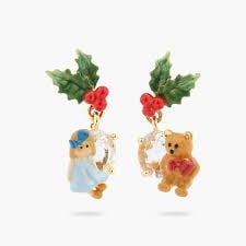 Les Nereides Doll And Teddy Bear Asymmetrical Stud Earrings