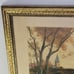 Vintage Antique Etching Print European Village Bridge. Mystery Artist 32 x 28
