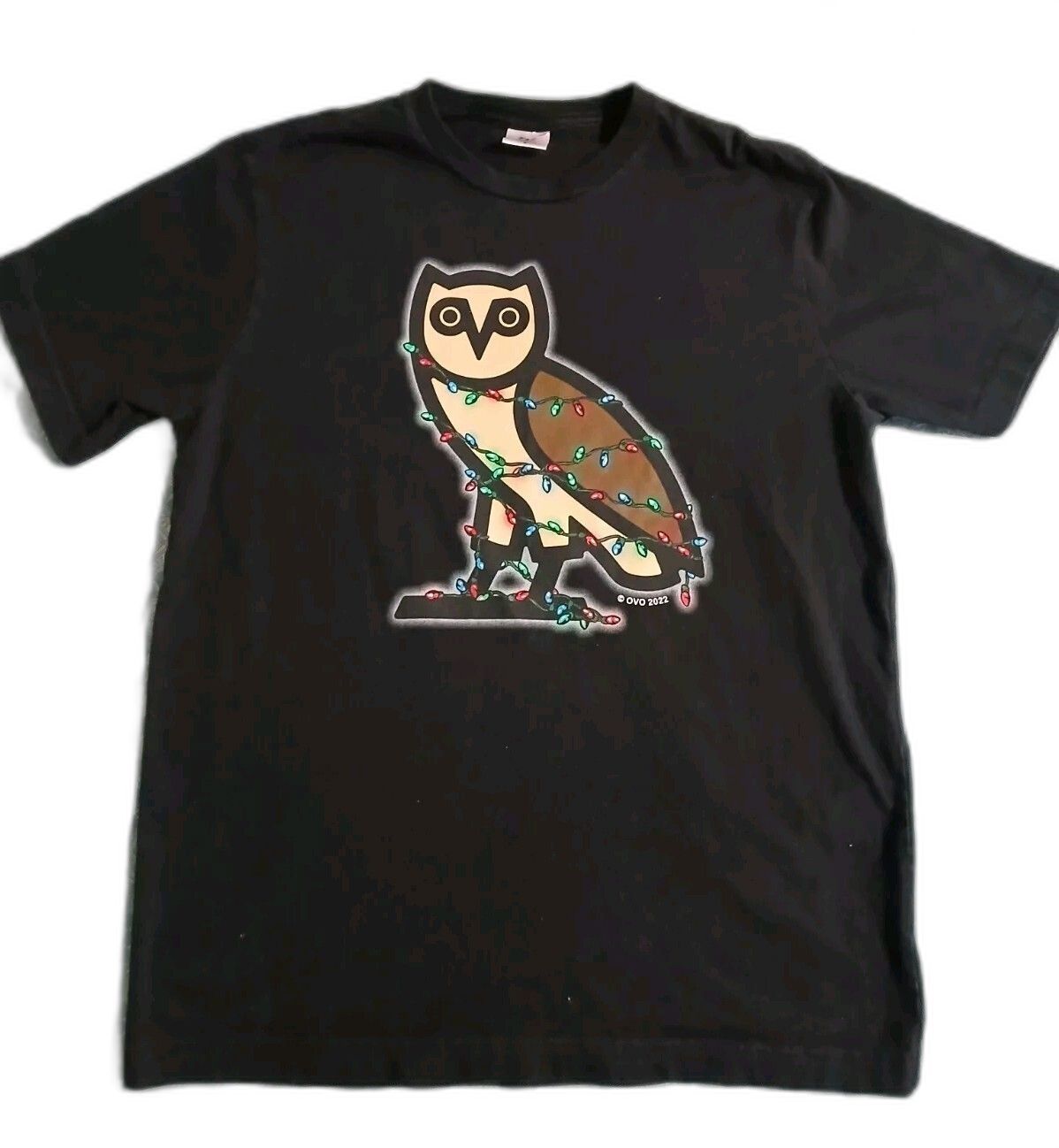 OVO OWL CHRISTMAS HOLIDAY BLACK TEE Small T-SHIRT DRAKE SEASONS GREETINGS 2022