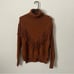 Philosophy Brown Cowl Turtleneck Sweater with Fringe Detail