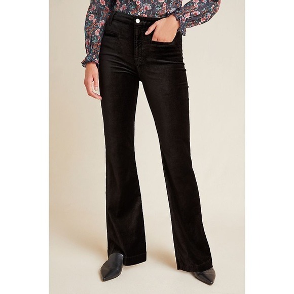 7 for all Mankind Black Velvet Bootcut Jeans