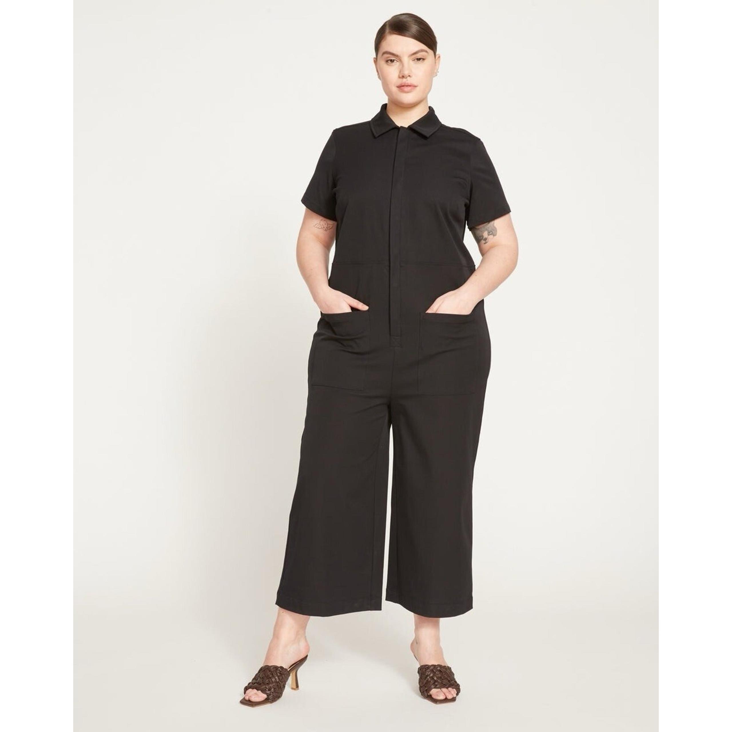 Universal Standard Women's Black Kate Stretch Cotton Twill Jumpsuit Size M