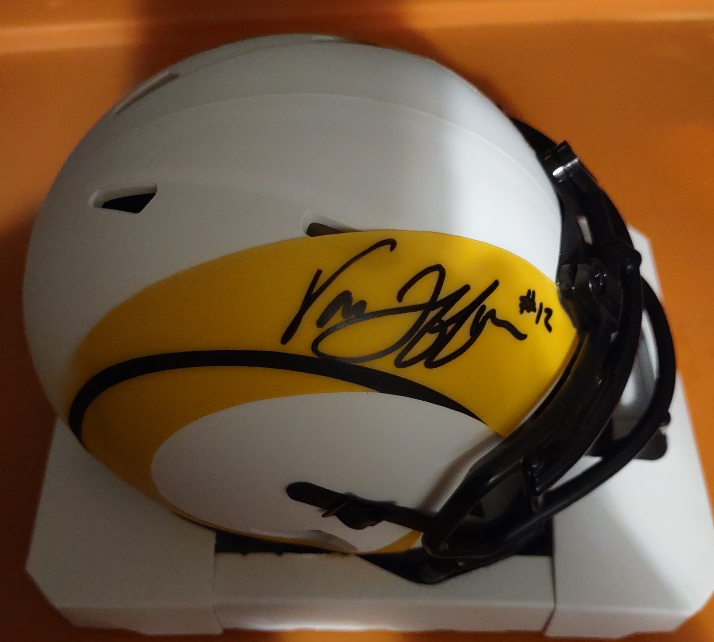 VAN JEFFERSON RAMS AUTOGRAPH MINI HELMET