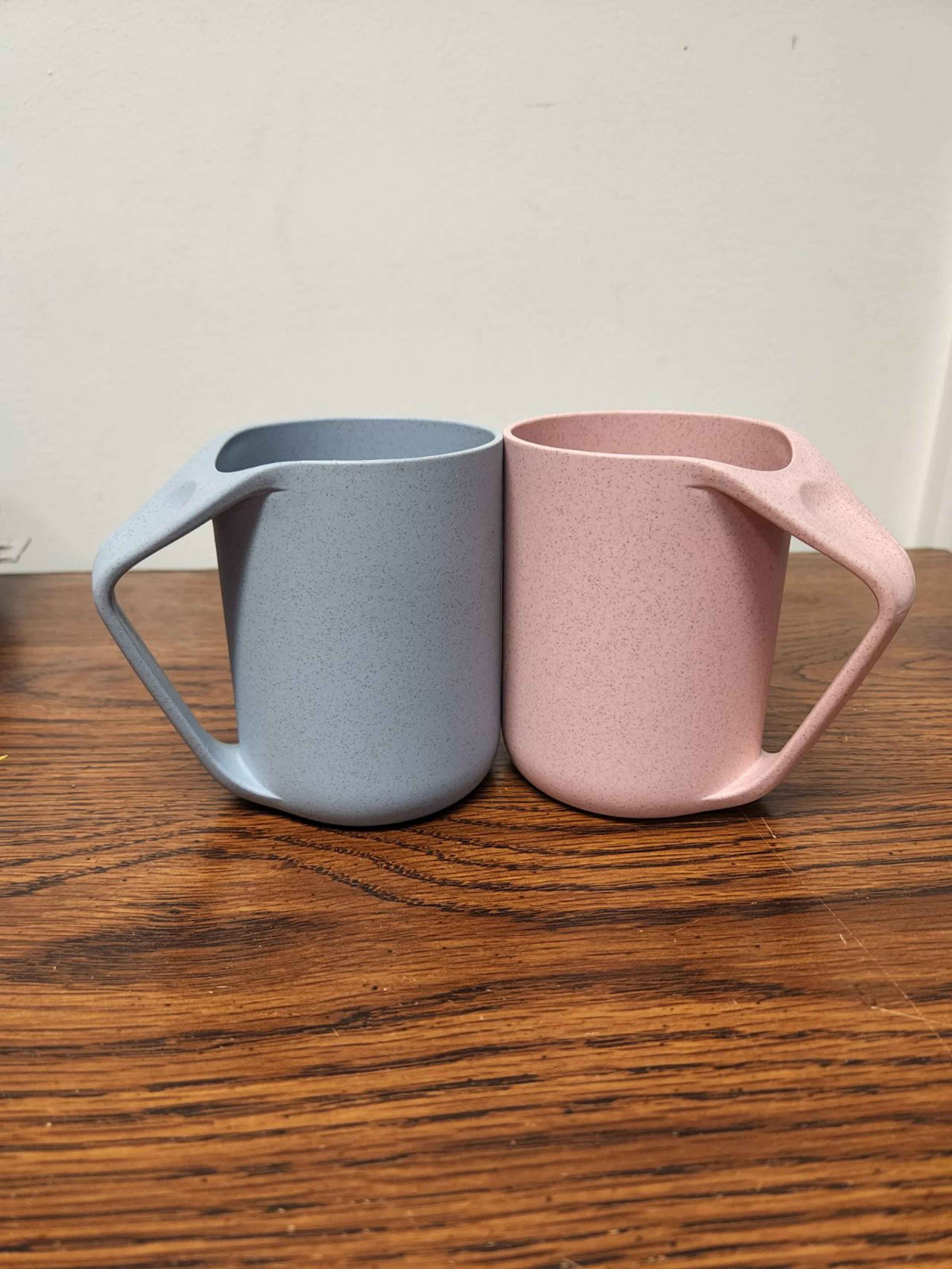Pink and Blue Eco Friendly Wheat Straw Plastic Cup Travel Tumbler Coffee Mug