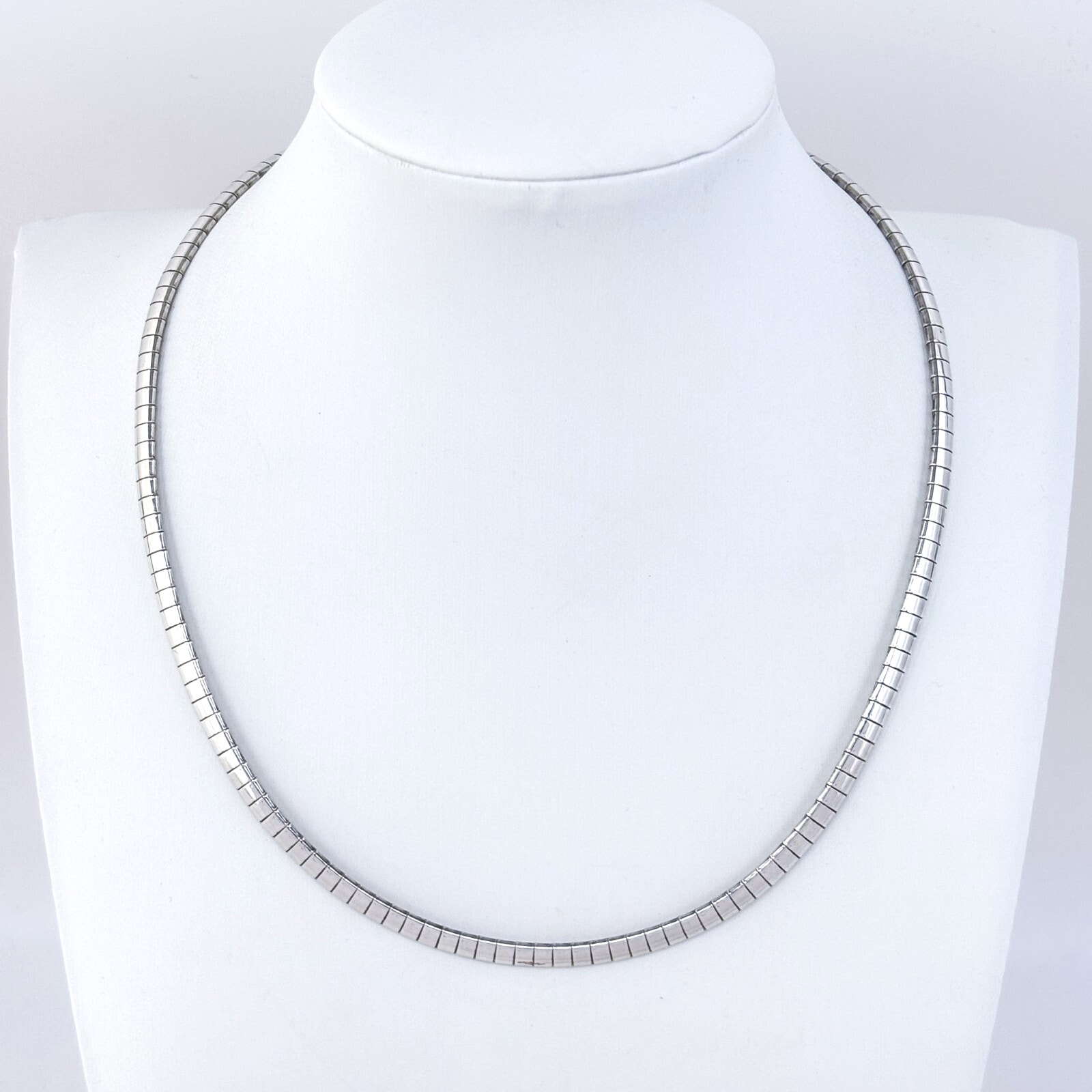 AS IS Vintage Italy Sterling Silver 925 4.2mm Omega Necklace 16
