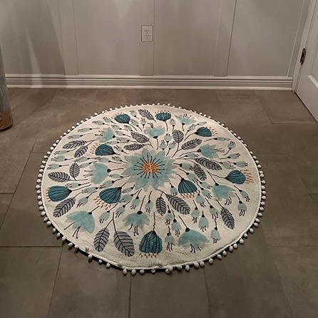 Round Rug for Bedroom 3' Circle Cute Bathroom Rugs