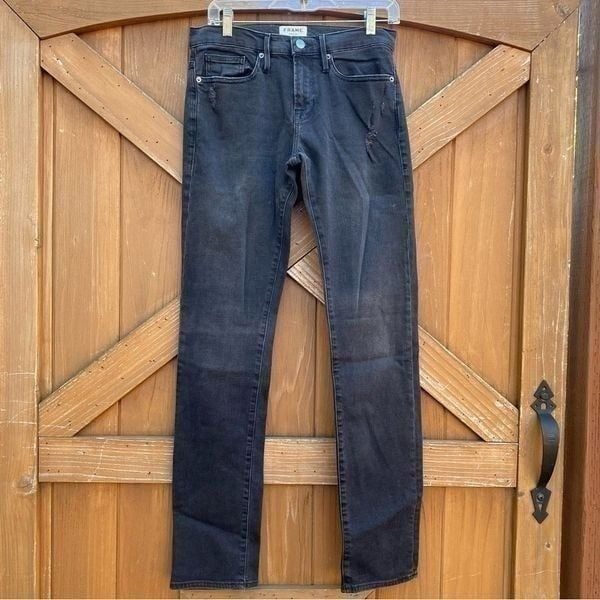Frame L'Homme Black Slim Comfort Stretch Denim Mid Rise Slim Leg. Size 30 . EUC