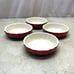 ROCQ Parisian Patisserie 5.5 4 Red Ramikin Scalloped Edge Ceramic Pastry Dishes