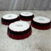 ROCQ Parisian Patisserie 5.5 4 Red Ramikin Scalloped Edge Ceramic Pastry Dishes