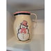 Robinson Ransbottom Snowman Roseville Pottery Pitcher Hand Painted 2 Qt Vtg READ