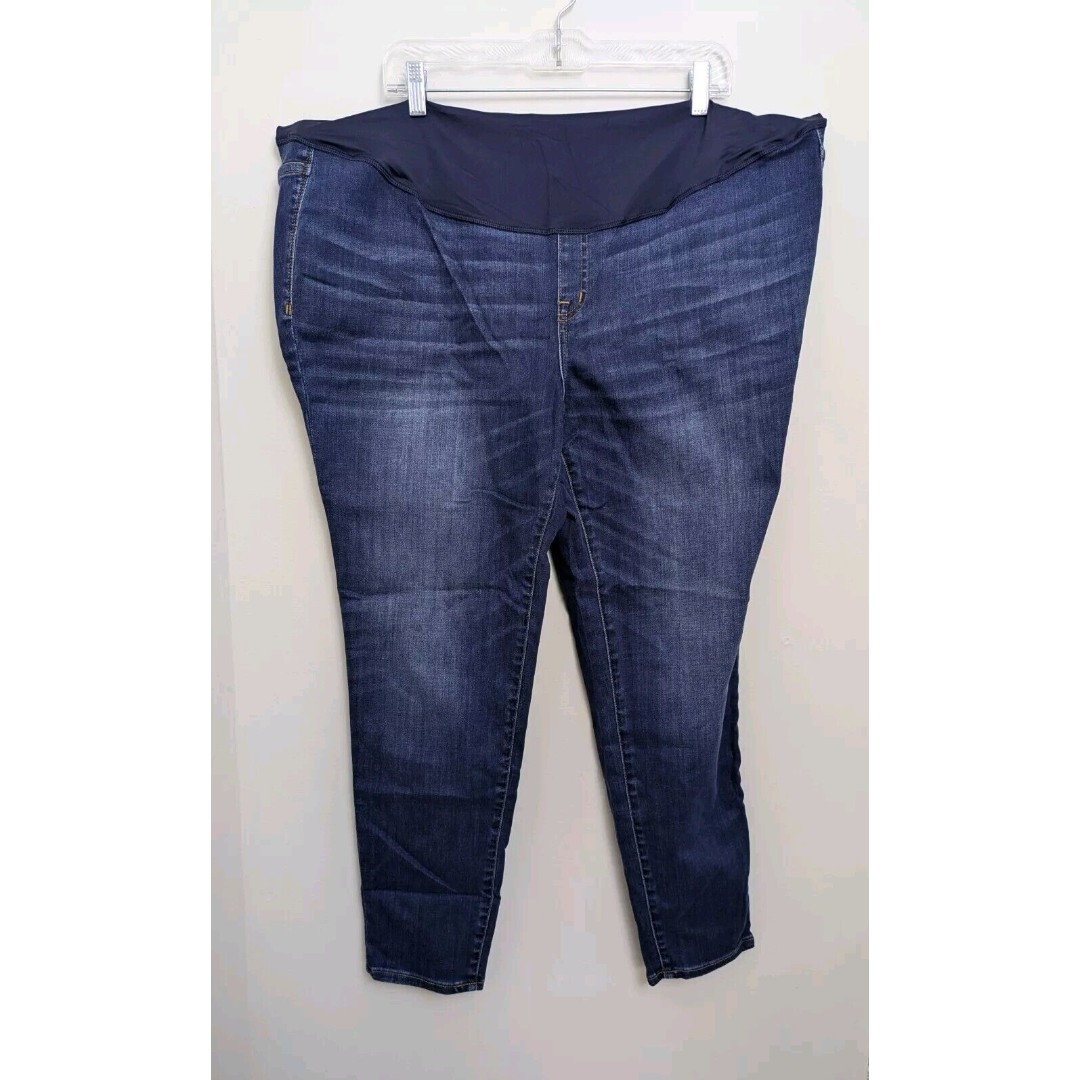 Madewell Medium Wash Over the Belly Maternity Skinny Jeans Adjustable Size 33