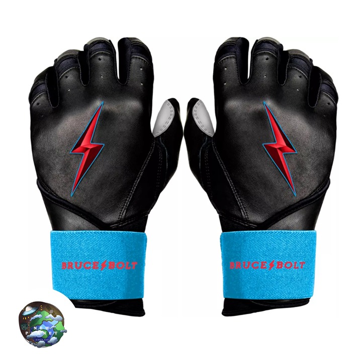 NWT BB Adult Long Cuff Chrome Lewis Brinson Miami Series Batting Gloves Black XL
