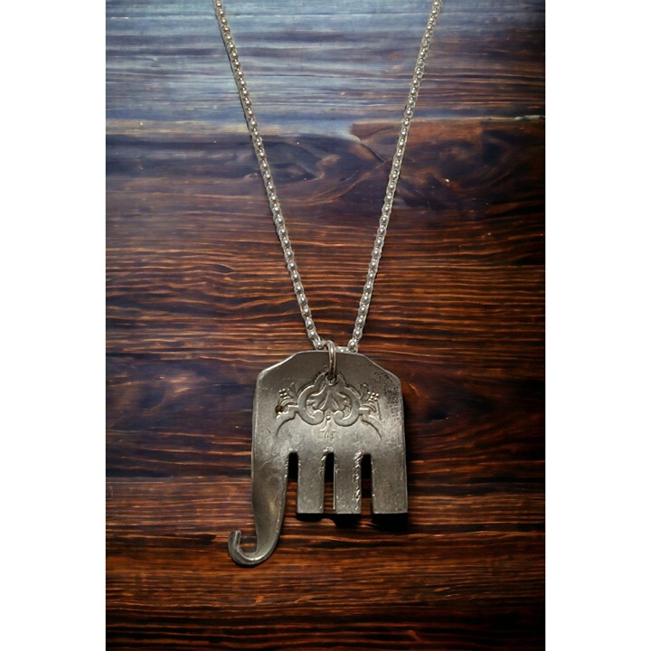 Vintage Silver Elefork Necklace