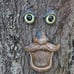 Bird Feeder Tree Face Decor Outdoor, Fun Old Man with Glowing Eyes in