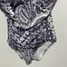 Tommy Bahama Women's Blue White Paisley Sleeveless One Piece Swimsuit Size 10