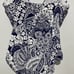 Tommy Bahama Women's Blue White Paisley Sleeveless One Piece Swimsuit Size 10