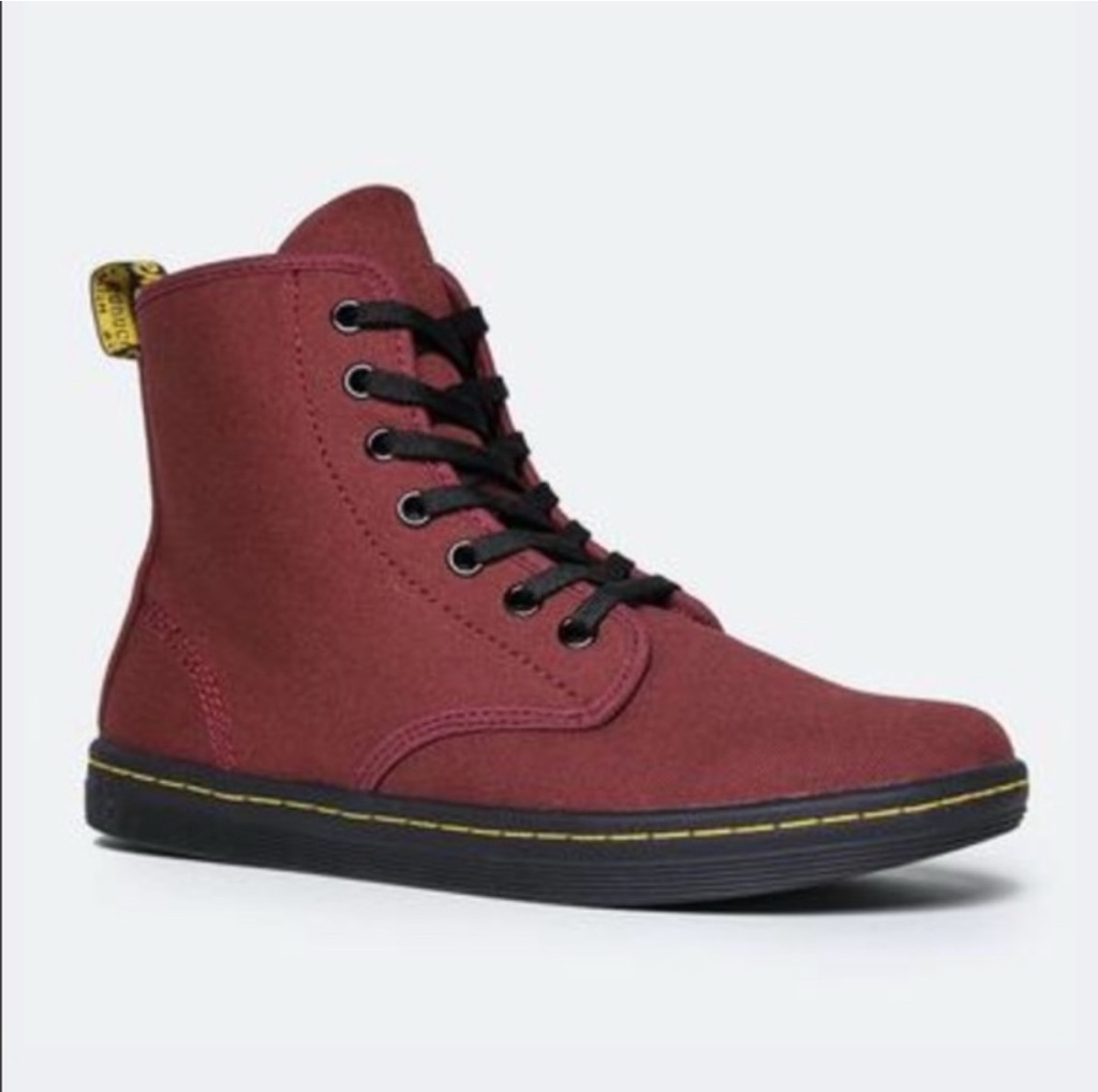 Dr. Martens Doc Martens Shoreditch Boots High Top Red Canvas Lace Up Size US 6