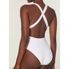 NWT Andie Women's The Tulum Open Strappy Back One Piece Swimsuit White Size S
