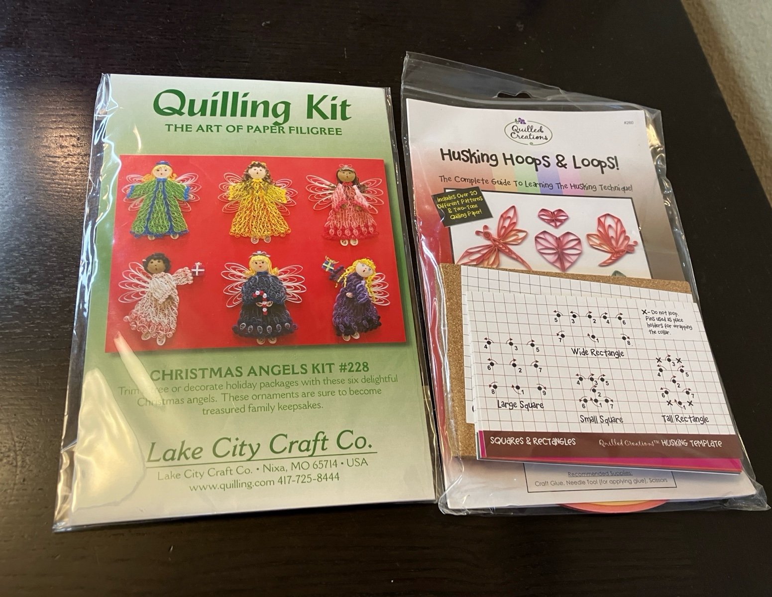 Paper Quilling kits: HUSKING HOOPS & LOOPS + Christmas Angels, new crafting kits