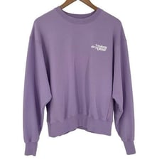 7 Days Active Summer Drop Monday Crewneck Sweatshirt Women Small Purple 90112