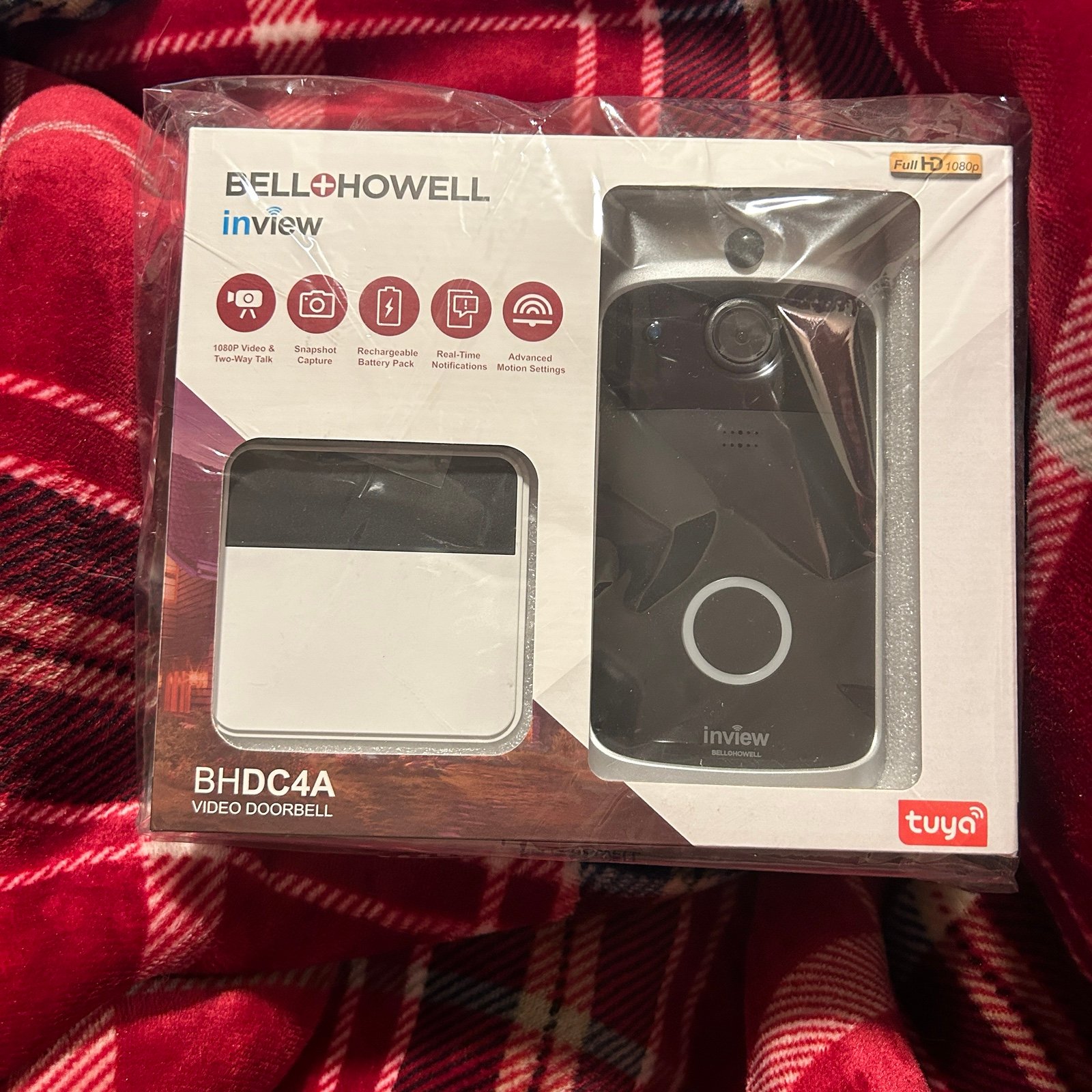 Bell+Howell inview Video Doorbell Black - BHDC4A chime NEW