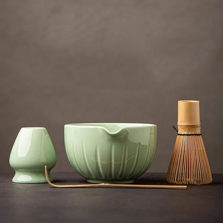 TANG PIN Matcha Set - Match Bowl with Spout and Whisk, 15 OZ, Matcha Scoop | Mat
