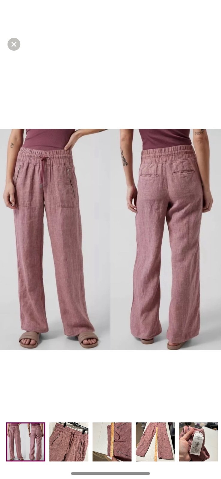 Athleta Cabo Linen Wide Leg Pant Size 0 NWT