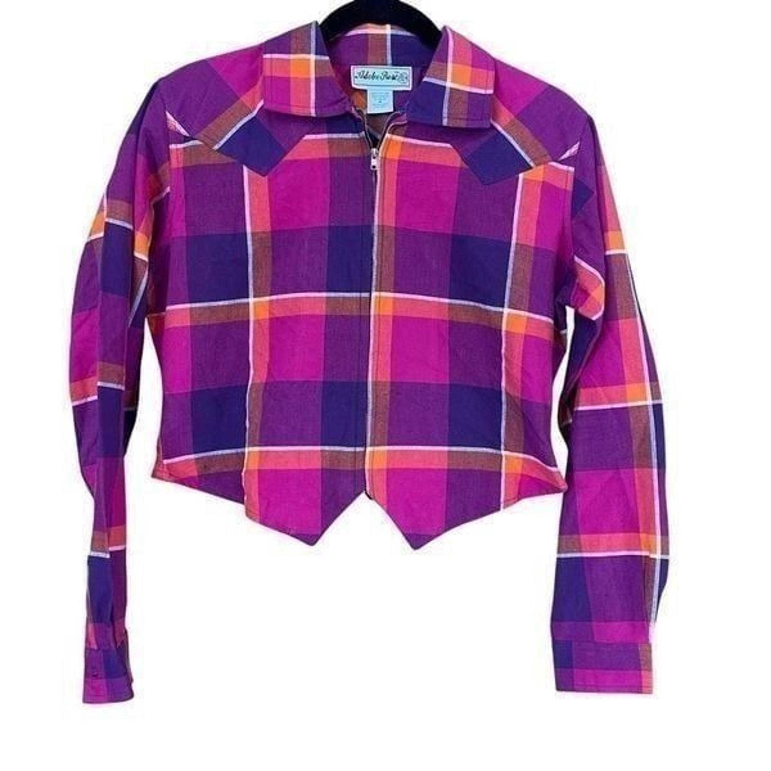 Vintage Adobe Rose Plaid Cropped Western Cotton Shirt