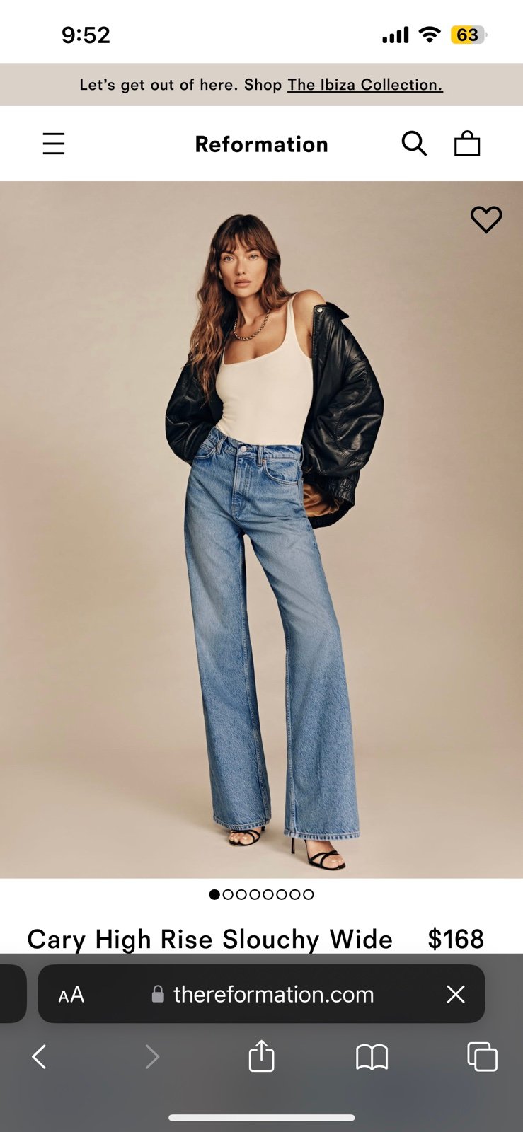 Reformation Cary Jeans NWT