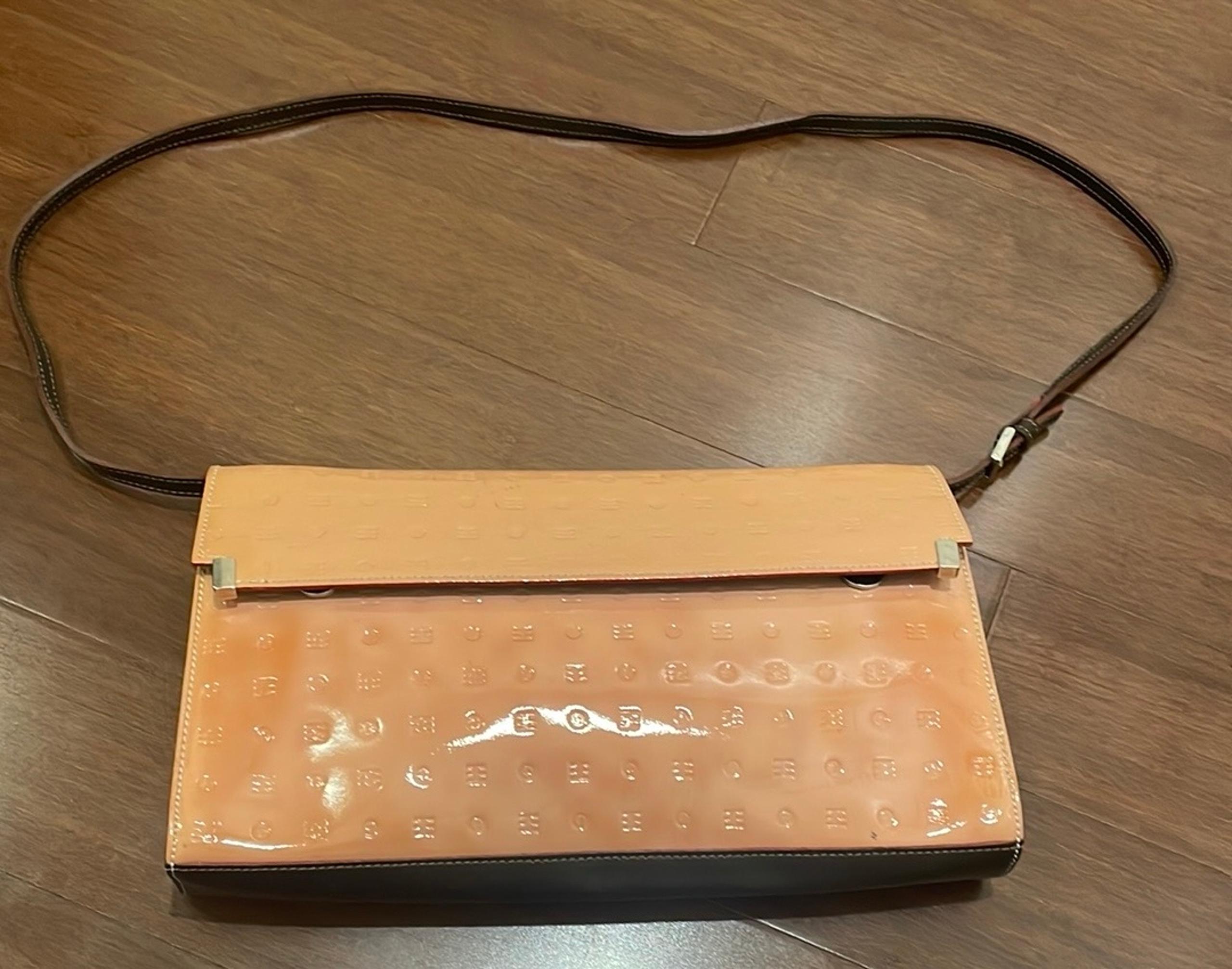 Arcadia Orange and Brown Clutch  or Shoulder Bag Timeless Elegance