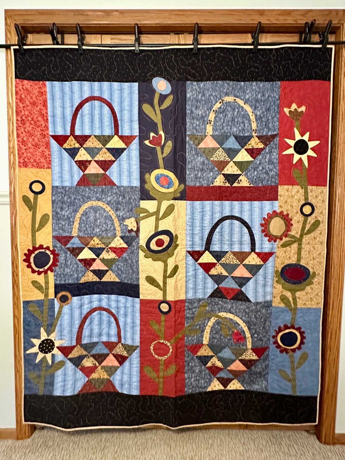 Handmade quilt - baskets and flowers