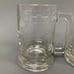 Lot of 3 Clear Glass Beer Stein Mugs 5 1/4 High