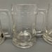 Lot of 3 Clear Glass Beer Stein Mugs 5 1/4 High