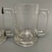 Lot of 3 Clear Glass Beer Stein Mugs 5 1/4 High