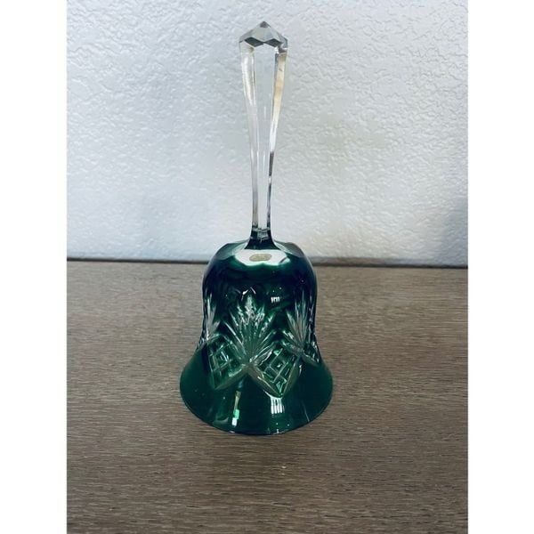 Hungarian Crystal Glass Green Bell