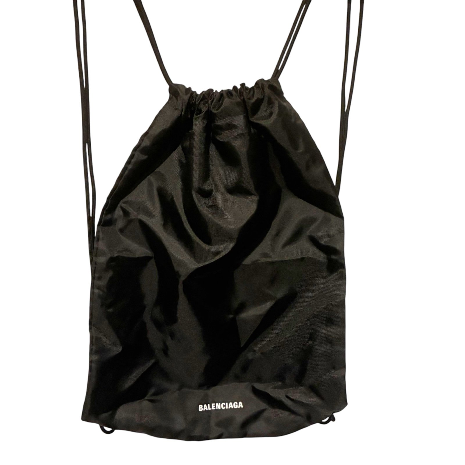 Balenciaga Nylon Logo Drawstring Dust Bag/Backpack Black