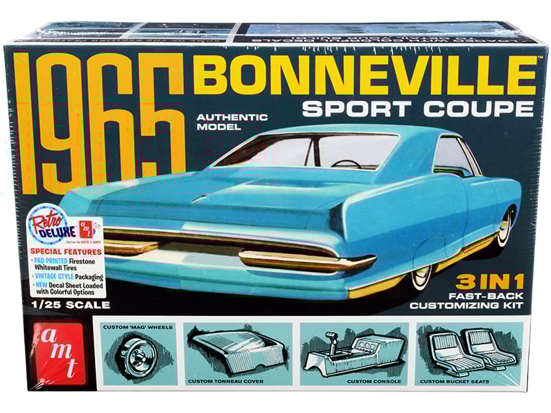Skill 2 Model Kit 1965 Pontiac Bonneville Sport Coupe 3-in-1 Kit 1/25 Scale Mode