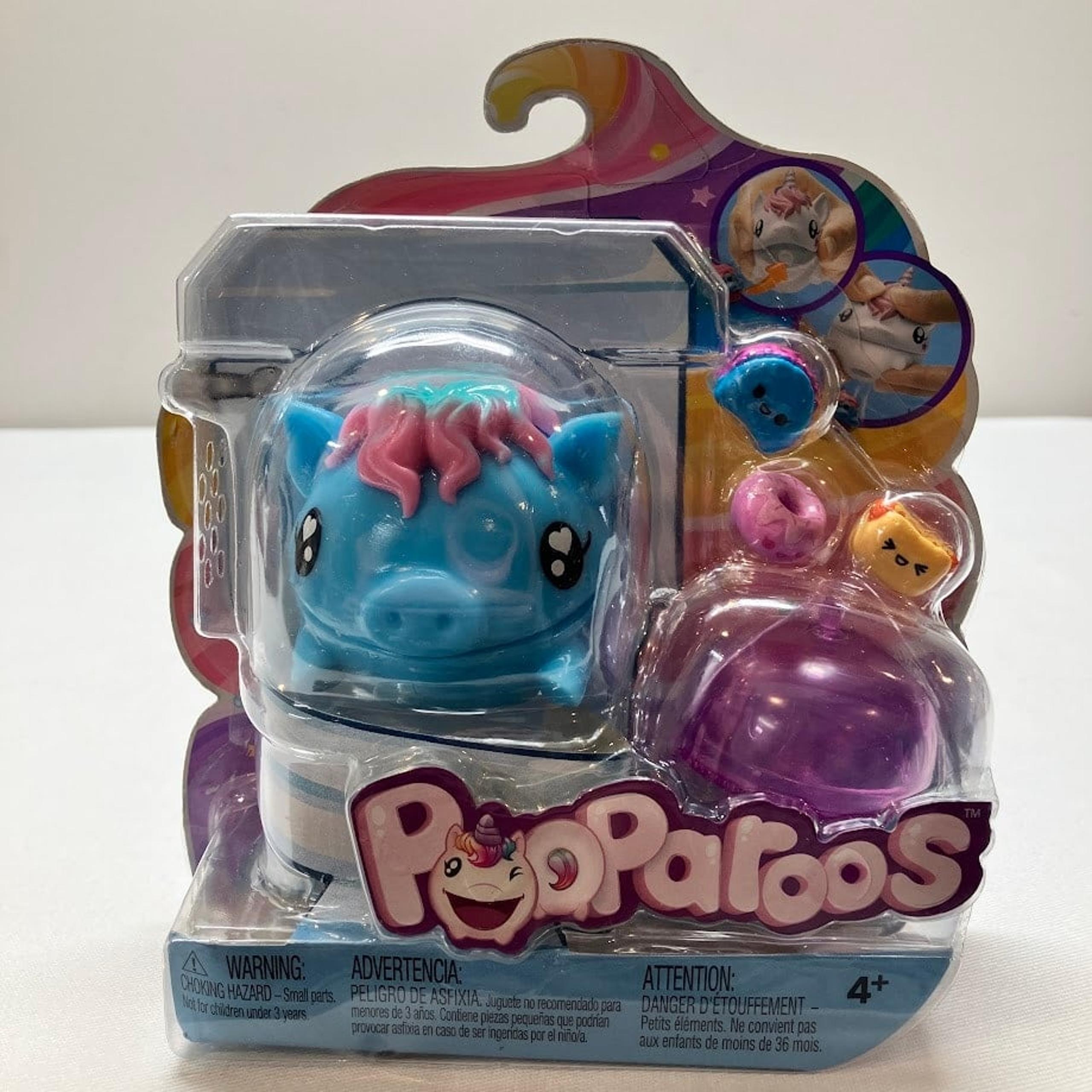 Mattel Pooparoos Figure Blue Pink Pig Squishable Pooping Toy 2018