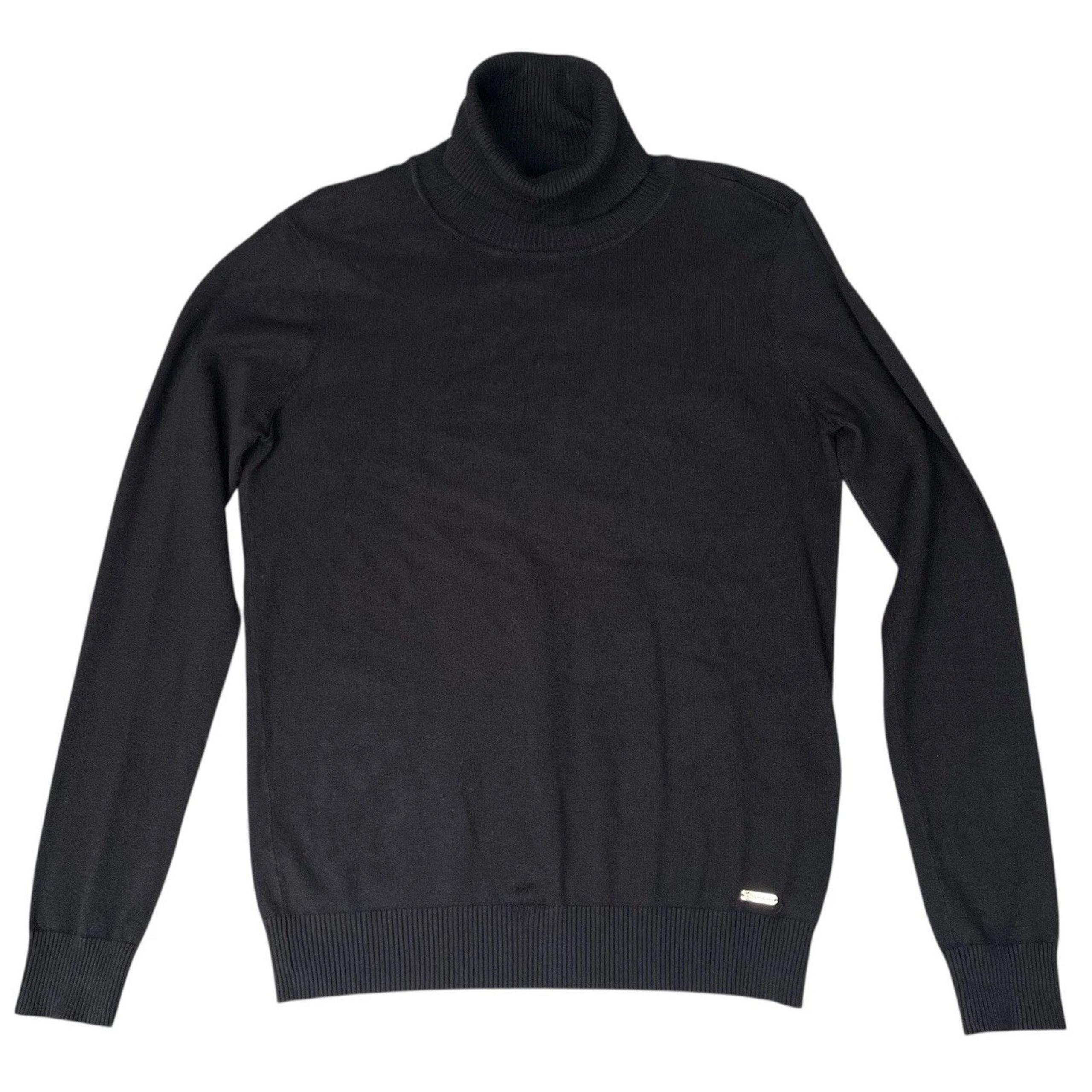 Calvin Klein Womens Turtleneck Black Shirt Small  Capsule Wardrobe Minimalist