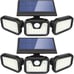 Set of 2 Solar Outdoor Security Lights Floodlights with Motion Sensor 800lm