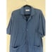 Golden Dreams Vintage 70s Mens Blue Abstract Button Up Short Sleeve Shirt