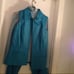 Teal leather suit with pants and jacket