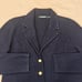 Lauren Ralph Lauren Blazer Knit Sweater Navy Crest Gold Buttons Cotton Blend M